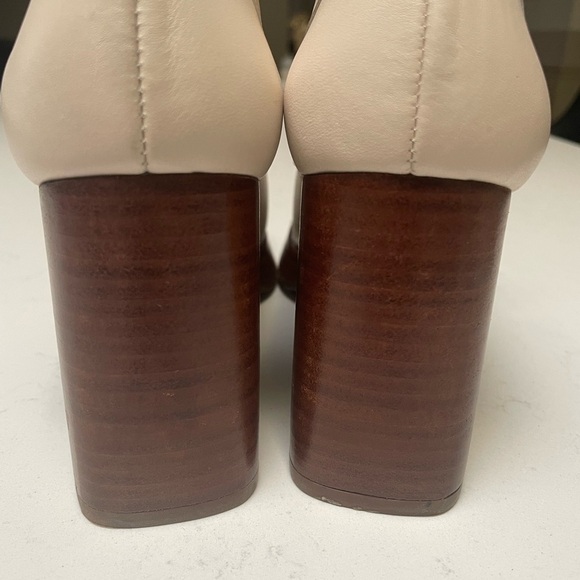 ALOHAS Cream Block Heel Loafers Sz38 7/ 1/2 USA - Picture 5 of 9